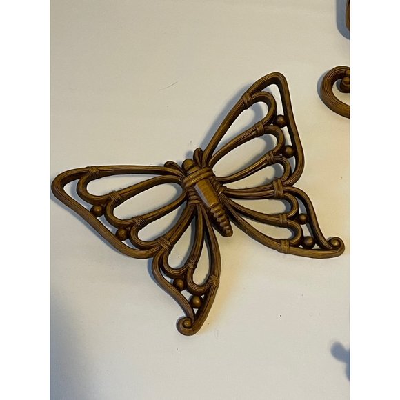 Vtg Syroco Homco Butterfly Plastic Wall Hanging Decor Set of 3 - Picture 5 of 7